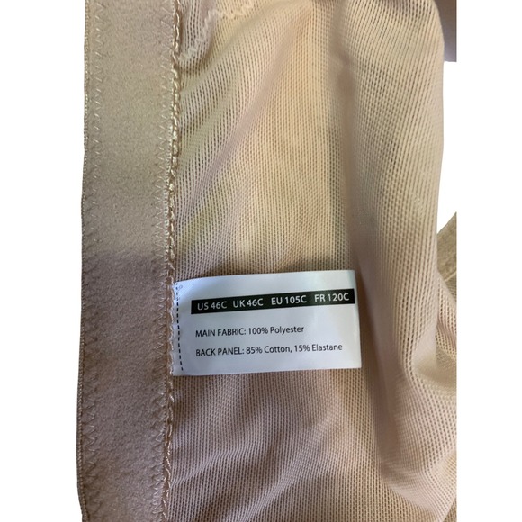 Front Closure Bra Wire Free Lace Detail Comfort Beige 46C - Picture 5 of 5